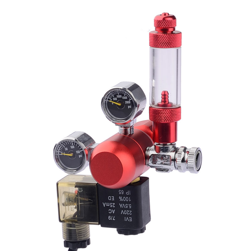 ST-03-1 Akvarium CO2 magnetventil Dobbel bobletellerregulator