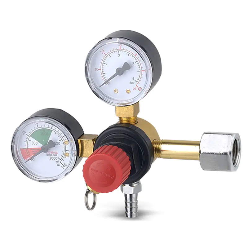 TR-98 presisjons CO2 trykkregulator i aluminium